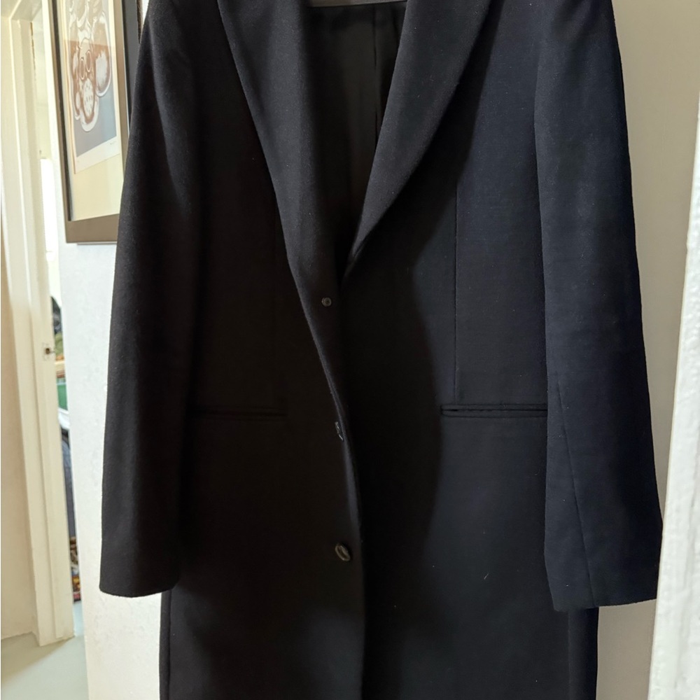 Men's Black wool Trench coat